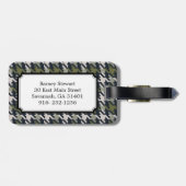 Grafische  grijze monogram voor de schuurplaat bagagelabel (Achterkant horizontaal)