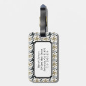 Grafische grijze monogram voor schuurschildpadden bagagelabel (Achterkant verticaal)