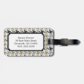 Grafische grijze monogram voor schuurschildpadden bagagelabel (Achterkant horizontaal)