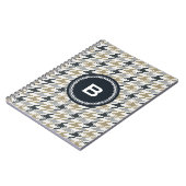 Grafische grijze monogram voor schuurschildpadden notitieboek (Linkerzijde)