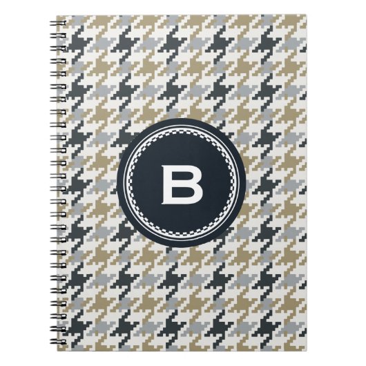 Grafische grijze monogram voor schuurschildpadden notitieboek (Voorkant)