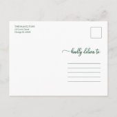 Grafische groene kalligrafie Kerstmis Briefkaart (Achterkant)