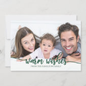 Grafische groene kalligrafie Kerstmis Kaart (Voorkant)