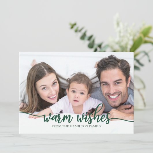 Grafische groene kalligrafie Kerstmis Kaart (Staand voorkant)