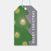 Grafische groene kerstboom elke tekst cadeaulabel (Voorkant)