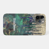 Grafische groene turquoise goudglitter druppelt mo Case-Mate iPhone case (Achterkant (horizontaal))