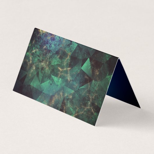 Grafische groene turquoise goudglitter druppelt mo visitekaartje (Achterkant)