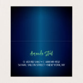 Grafische groene turquoise goudglitter druppelt mo visitekaartje (Binnenkant ongevouwen)