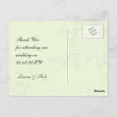 Grafische groene vogelkooi, liefdesvogels Dank je Briefkaart (Achterkant)