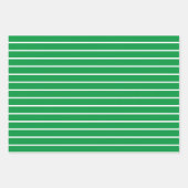 Grafische groene witte strepen plaid grid patroon  inpakpapier vel (Voorkant 3)