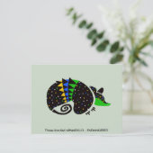 Grafische handgetekende ARMADILLO - Bedreigd dier Briefkaart (Staand voorkant)
