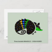 Grafische handgetekende ARMADILLO - Bedreigd dier Briefkaart (Voorkant / Achterkant)