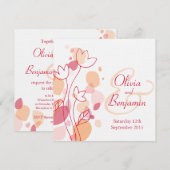 Grafische hedendaagse bloembladen Uitnodigen voor  Kaart (Voorkant / Achterkant)