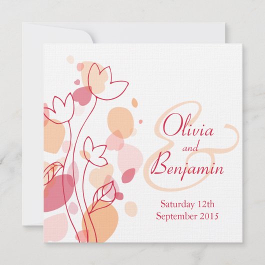 Grafische hedendaagse bloembladen Uitnodigen voor  Kaart (Voorkant)