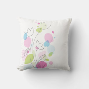 Grafische hedendaagse bloemkussen kussen