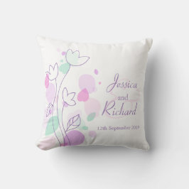 Grafische hedendaagse bloempotten kussen