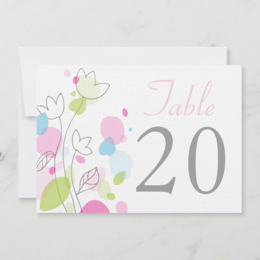 Grafische hedendaagse bloempotten trouwtabelnummer kaart (Achterkant)
