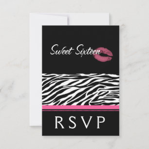 Grafische hedendaagse zweet-zestien-reactiekaart RSVP kaartje