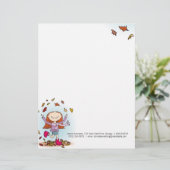 Grafische herfst / herfst meisje briefhoofd sjabloon (Staand voorkant)