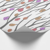 Grafische herfstherfstbladeren en bomen cadeaupapier (Hoek)