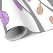 Grafische herfstherfstbladeren en bomen cadeaupapier (Rol Hoek)