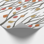 Grafische herfstherfstbladeren en bomen cadeaupapier (Hoek)