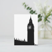 Grafische het silhouet van Big Ben Londen Engeland Briefkaart (Staand voorkant)