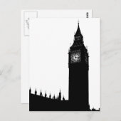 Grafische het silhouet van Big Ben Londen Engeland Briefkaart (Voorkant / Achterkant)
