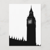 Grafische het silhouet van Big Ben Londen Engeland Briefkaart (Voorkant)