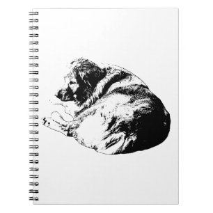 Grafische Hond Krul Fuels Kalm Creatieve Winteraan Notitieboek
