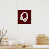 grafische hoofdtelefoon met gleufs poster (Keuken)