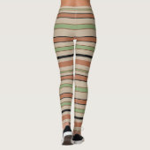 Grafische horizontale lijnen met aangepaste kleur leggings (Achterkant)
