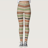 Grafische horizontale lijnen met aangepaste kleur leggings (Voorkant)
