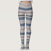 Grafische horizontale lijnen met aangepaste kleur leggings (Voorkant)