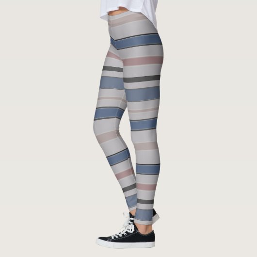 Grafische horizontale lijnen met aangepaste kleur leggings (Links)