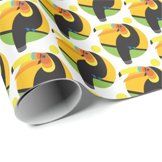 Grafische illustratie Toucan Tropical Birds Cadeaupapier (Rol Hoek)