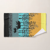 Grafische kaart beer van het boslandschap bad handdoek (Handdoek)