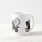 Grafische kaart Capricorn Zee-geit, Grieks Koffiemok (Voorkant rechts)