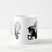 Grafische kaart Capricorn Zee-geit, Grieks Koffiemok (Voorkant links)