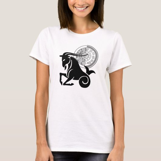 Grafische kaart Capricorn Zee-geit, Grieks T-shirt (Voorkant)