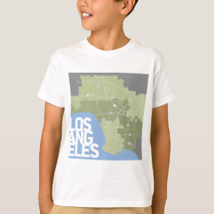 Grafische kaart Los Angeles T-shirt