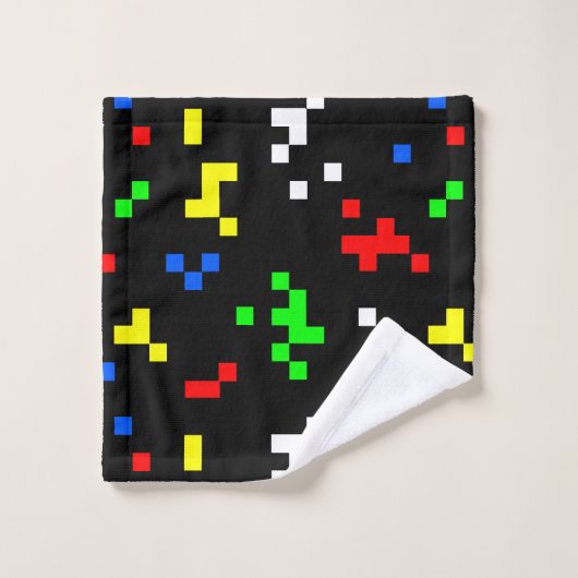 Grafische kaart met 8-bits videobeelden retro bad handdoek (Wasdoekje)