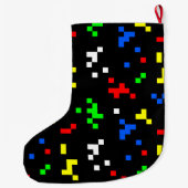 Grafische kaart met 8-bits videobeelden retro grote kerstsok (Achterkant)