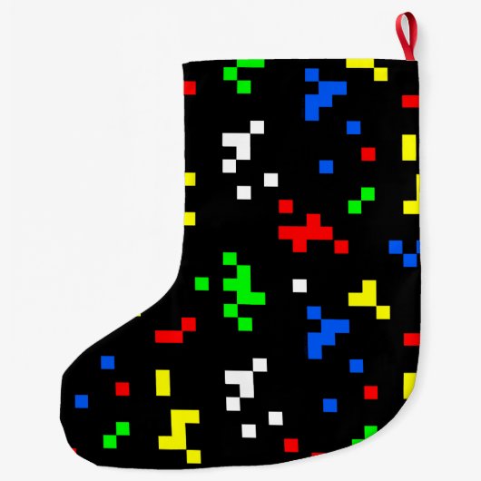 Grafische kaart met 8-bits videobeelden retro grote kerstsok (Achterkant)