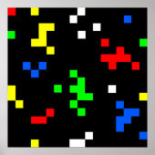 Grafische kaart met 8-bits videobeelden retro poster (Voorkant)