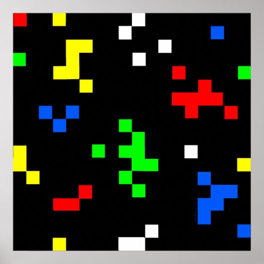 Grafische kaart met 8-bits videobeelden retro poster (Voorkant)