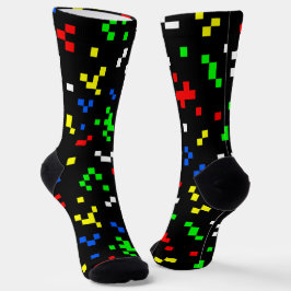 Grafische kaart met 8-bits videobeelden retro sokken