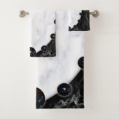 Grafische kaart met witte en zwarte marmer bad handdoek (Insitu)