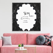 Grafische kaart met witte en zwarte marmer canvas afdruk (Insitu (Woonkamer))