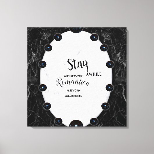 Grafische kaart met witte en zwarte marmer canvas afdruk (Voorkant)